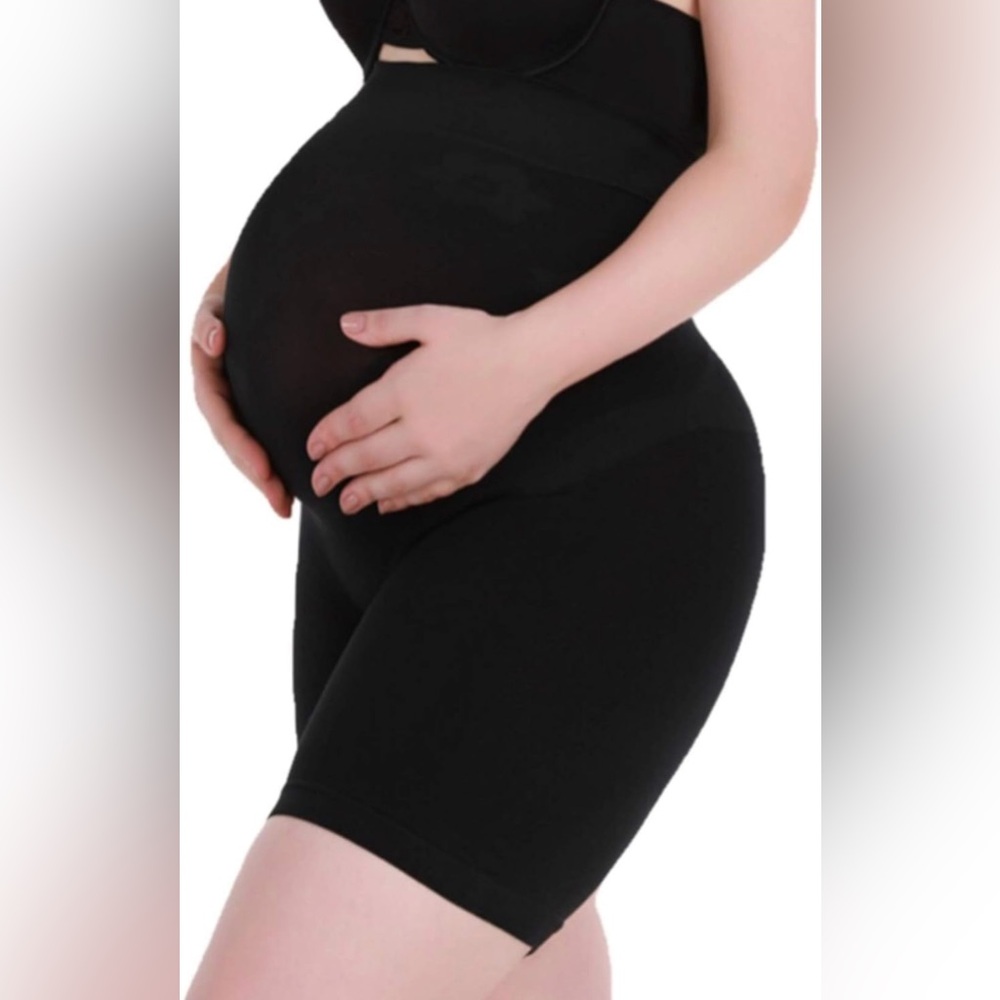 Black Seamless Maternity Shapewear – Belly Support & Anti-Chafing Comfort - NWT